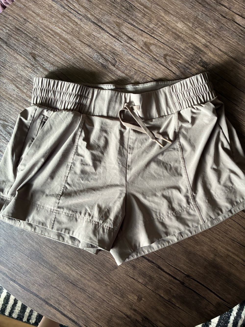 all in motion Tan Elastic-Waist Athletic Shorts